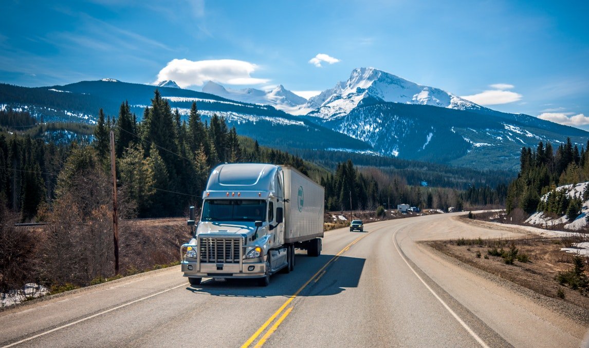 Truck on road