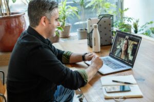 Working remotely on a video call