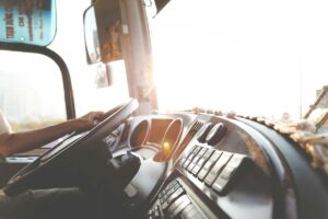 truck dashboard and steering wheel