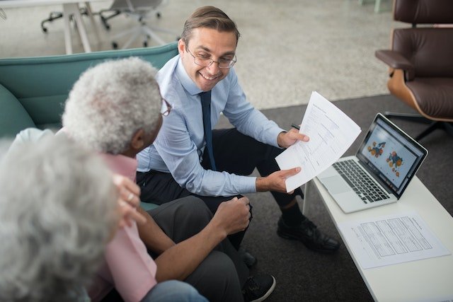 Man showing man documents