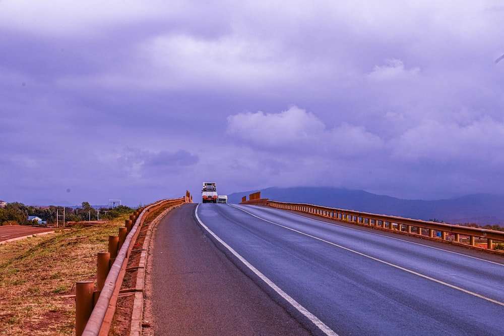 truck on road