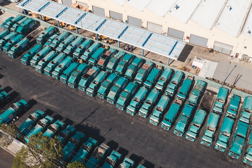 Trucks parked