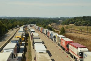 line of trucks