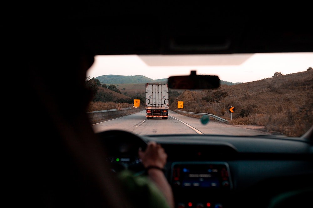 truck on road