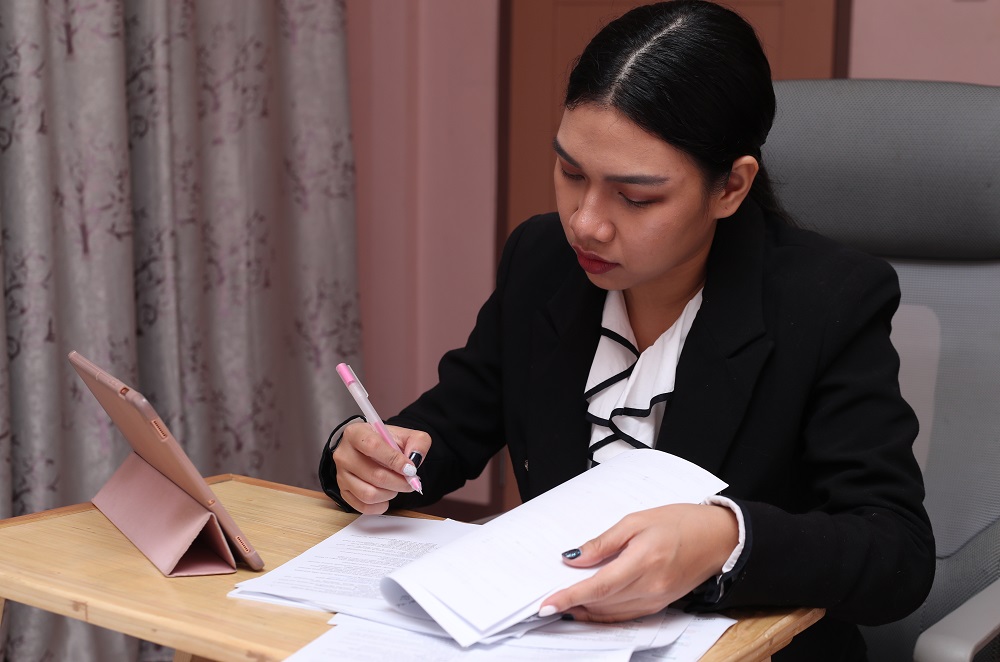 Woman working in an office