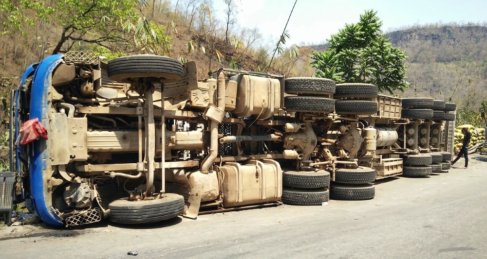 overturned truck