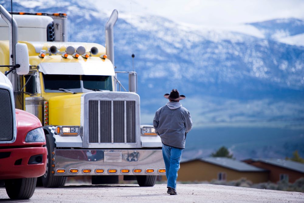 truck driver taking a break