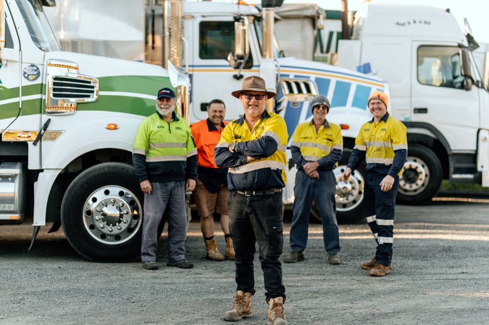 group of truck drivers