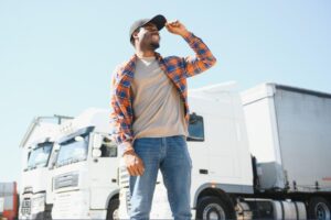 Happy truck driver