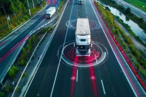 truck showing autonomous technology