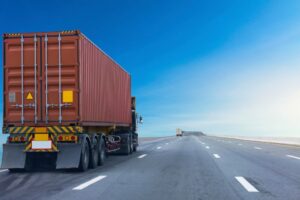 semi truck driving on a highway