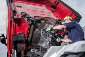 performing a semi truck oil change