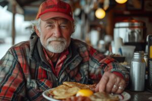 truck driver eating a meal