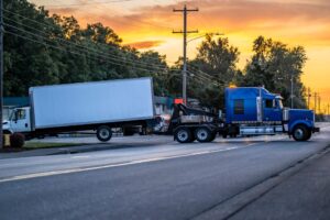 semi truck towing