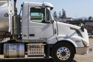 side profile of a white truck