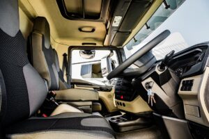 Interior of a truck