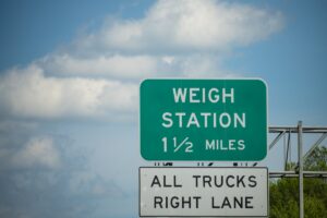 Weigh station sign